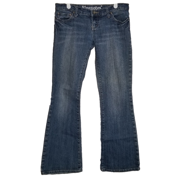 Bluenotes Denim - Bluenotes Morgan Extreme Low Rise Flare Leg Blue Jeans  Label Reads Size 28x32*